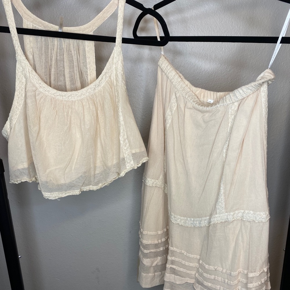 Free People Tea Combo two piece bohemian set